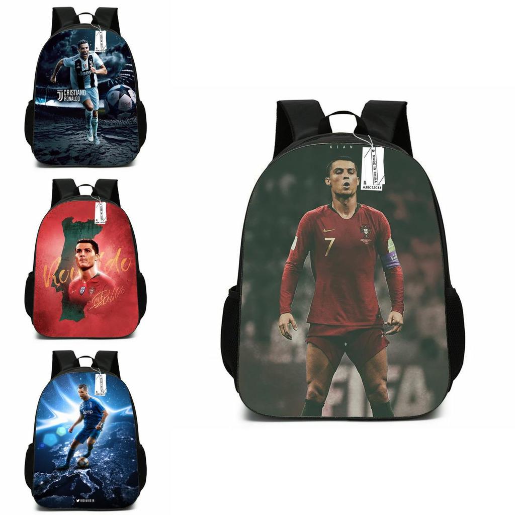 Cr7 Cartoon School Backpack Oxford Fabric Breathable Lightweight For Elementary Students Classroom
