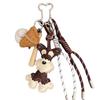 Baseball Schnauzer PU-Leder Schlüsselanhänger, Sportlicher Hundetaschenanhänger mit geflochtenen Riemen, Schnauzer Baseball Schlüsselanhänger, Sportlicher Hundeanhänger
