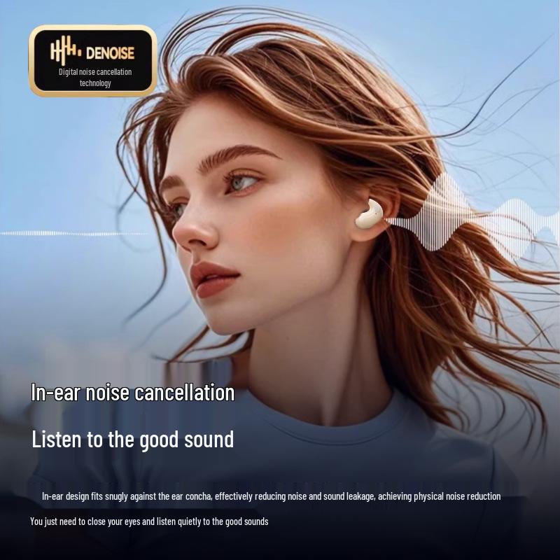 True Wireless Bluetooth Noise-Cancelling Half In-Ear Earphones with High-Quality Sound