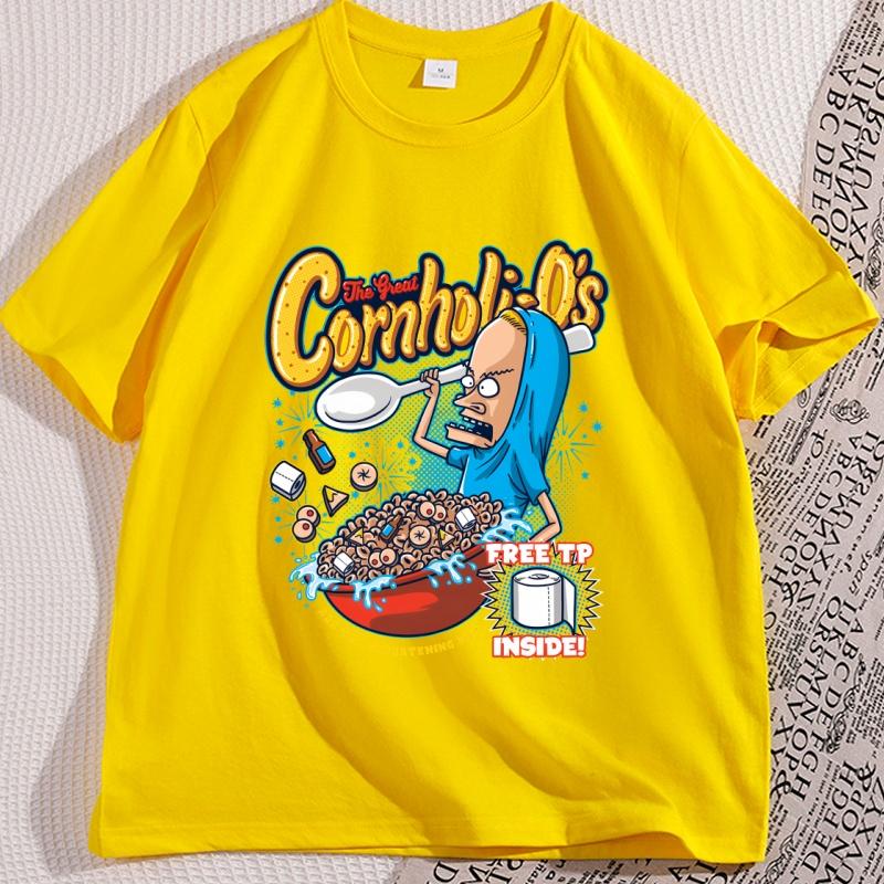 

Unisex Tshirt Funny Beavis Butthead Tshirts Cool Cotton Short Sleeve Round Neck Printed Tshirt Cartoon Unisexswear Clothing Y2k 4XL