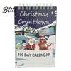 Compact Holiday Calendar 2027 Christmas Advent Countdown Calendar 100 Days Desktop Day Planner Paper Flip Desk for Home Office Decor Gift Kids