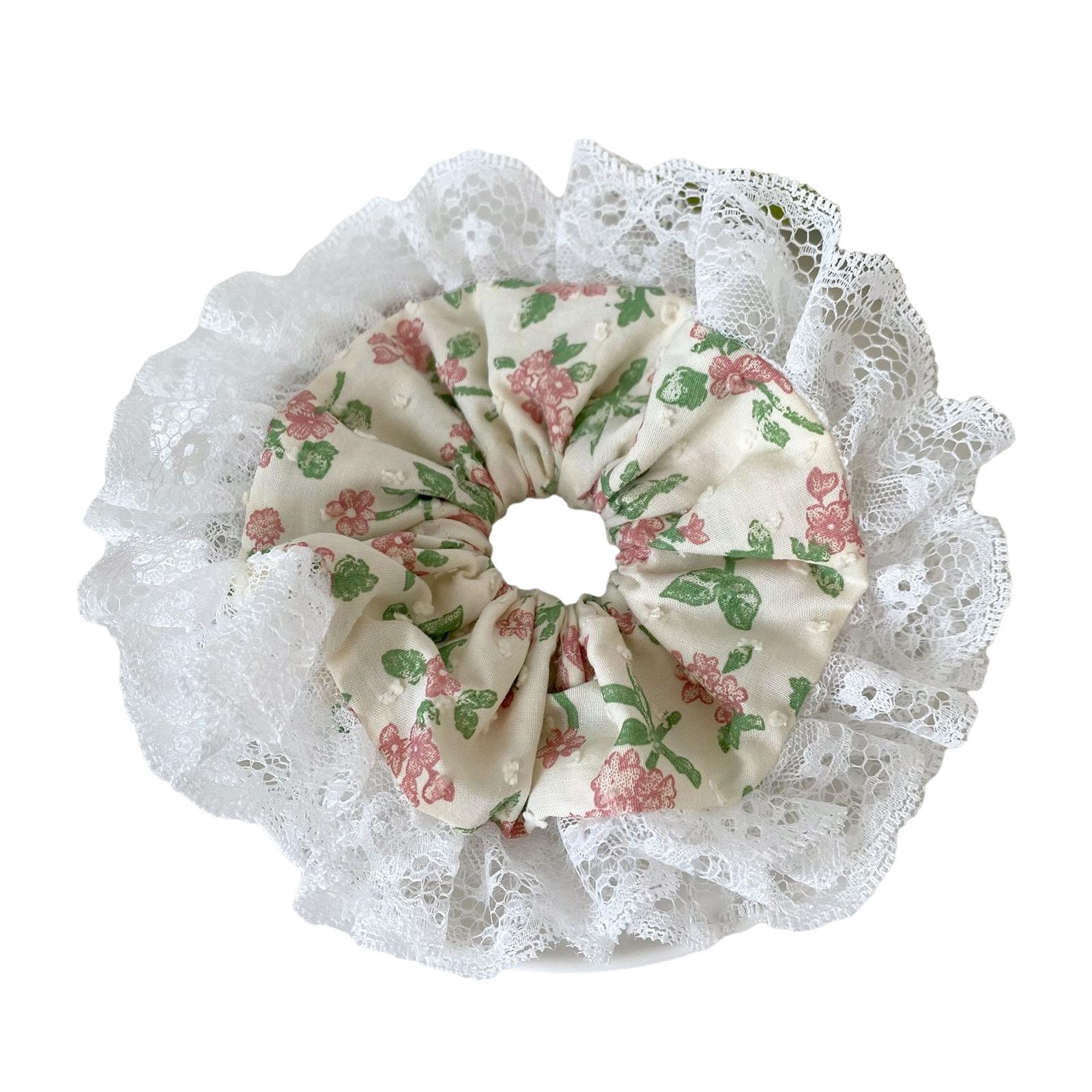 

Cute Scrunchies Y2K Style Lace Hair Tie Hair Rope Strong Hold Colorful Costume Lace Hair Tie Scrunchie Hair Accessories A