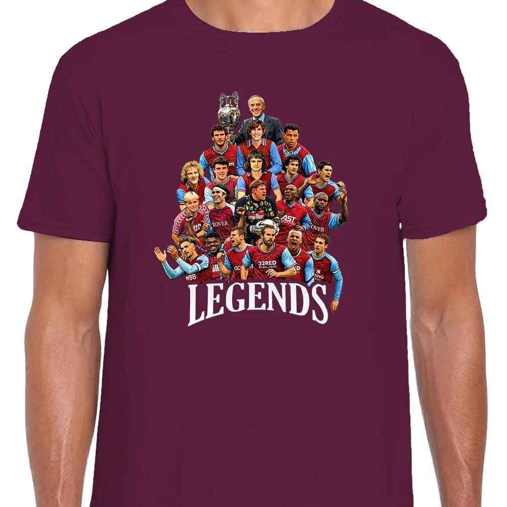 Aston Villa Club Legends Burgundy Unisex Adult T-Shirt S-2XL Villa Fans Tee S