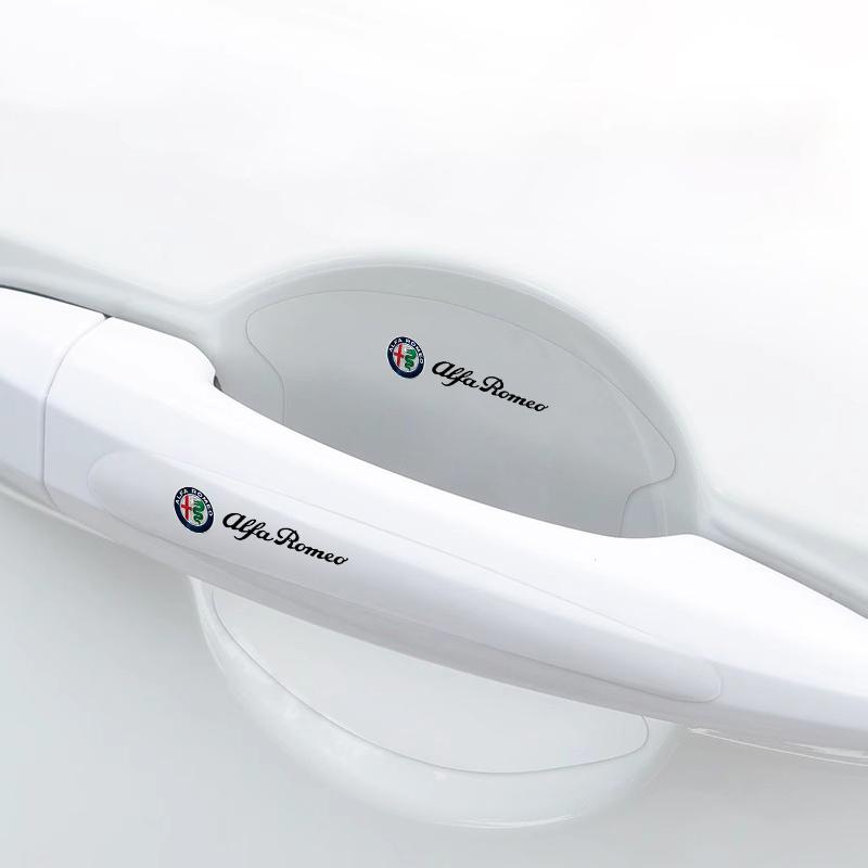 DCLLR1 8Pcs Car Door Bowl Handle Protective Sticker Anti-collision Strip For Alfa Romeo Giulia Stelvio 156 Tonale Brera Giulietta Disco