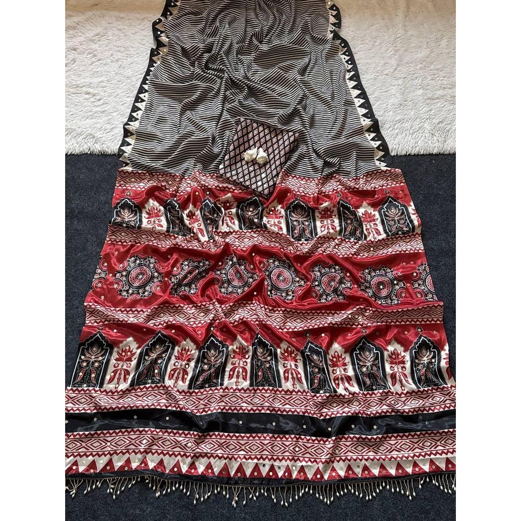 New Super Hit Ajrakh Print Saree Collection