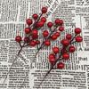 Brighten Up Your Décor with Vibrant Red Berries 14mm Fruit Heads 6x Stems