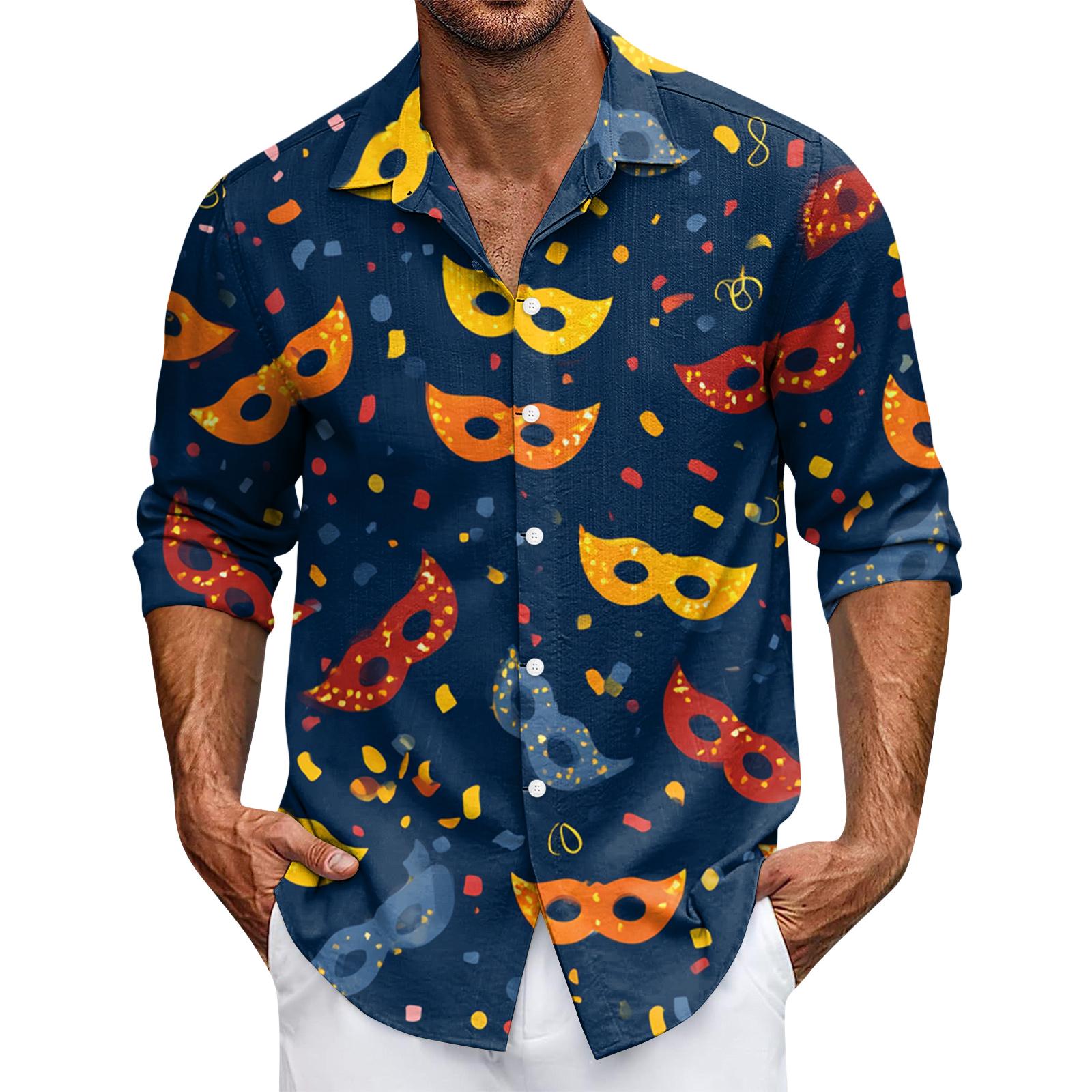 

Чоловіча повсякденна сорочка з довгим рукавом на ґудзиках XXXL червоний