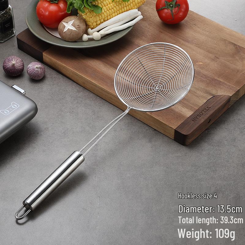 

Скиммер из нержавеющей стали для лапши и пельменей - Двойной крюк для слива и половник для фритюра