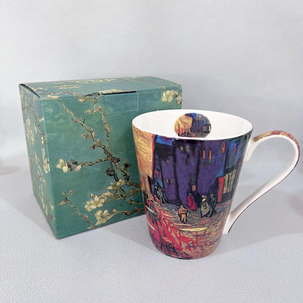 Mug Bone Porcelain Light Luxury High End Sense   Personalized Oil Painting Style Mug Sea Anemone Dandelion Water Cup Home Use