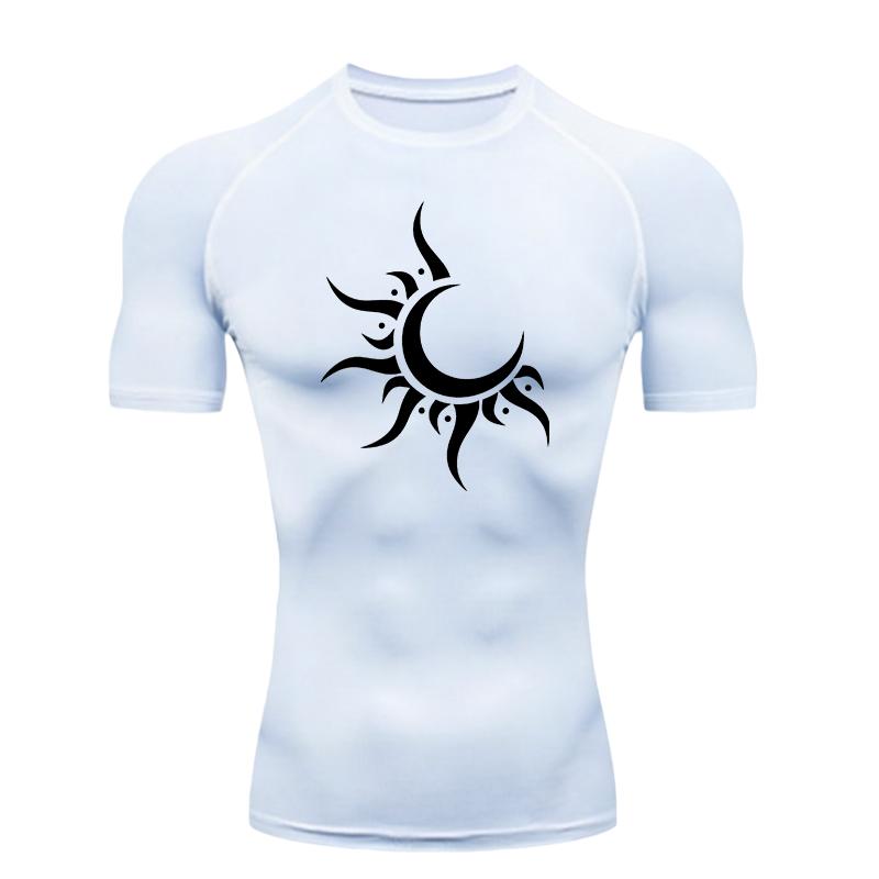 Men's Sports T-shirt Training Fitness Compression Shirt Gym Workout Athletic Tees Short Sleeve Rashguard for Men