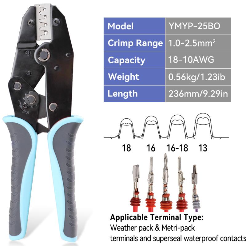 YF-25BO Car Wire Crimpers Waterproof Plug-In Pliers Aviation AMP Leather Sheath Connector Convenient Plug-In Crimping Pliers YF-25BO