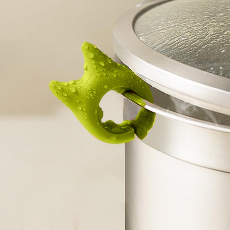 Soporte de silicona portátil antidesbordamiento para tapa de olla, soporte antiescaldaduras para cuchara, soporte universal para espátula de cocina.