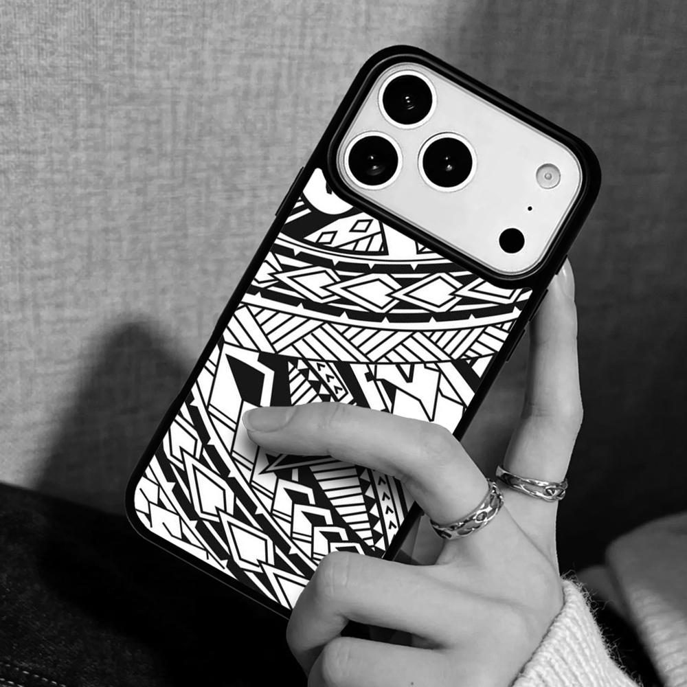 Capa Case for iPhone 17 Air 16 Pro Max 15 Plus 11 13 Mini 14 12 Back Phone Cover Maori Polynesian Samoan Tribal