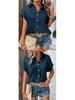 European American Women's Cotton Shirt - 2026 Summer Collection: Solid Color Casual Button-Up