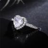 CopperHeart Ring for Women Exquisite Fashion Inlaid White Zircon Stones Wedding Ring Engagement Jewelry