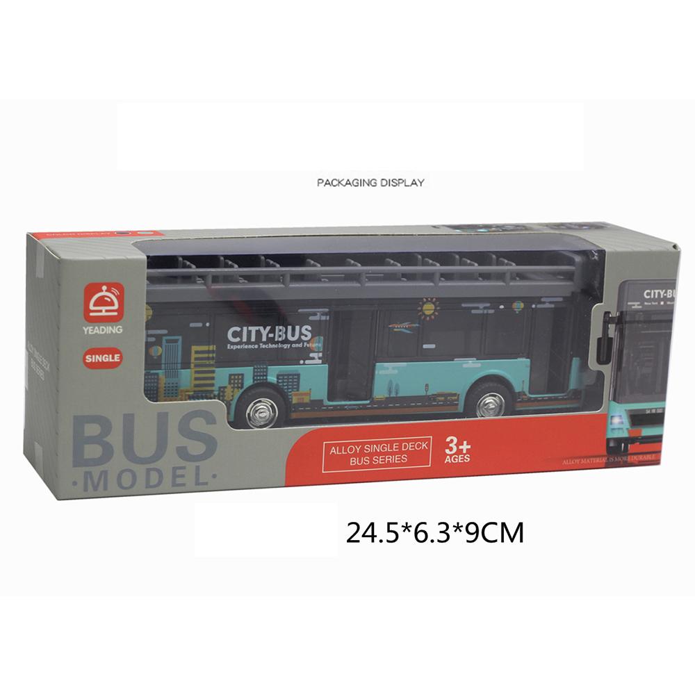 1/50 Patrový turistický autobus pro batolata, Hrací vozidla z lité slitiny se zvuky a světly, Hračky městských aut s natahovacím pohonem a otevíratelnými dveřmi