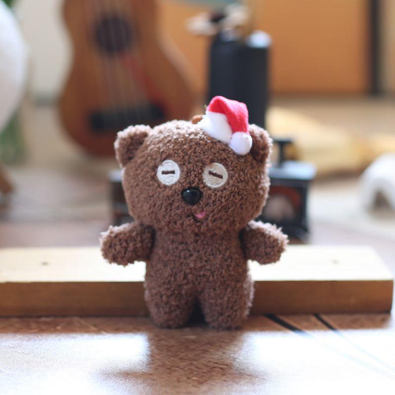1Pcs Cartoon Little Bear With Hat Doll Key Chain Pendant Plush Toy Doll Keychain Backpack Pendant Accessories Gift For Children