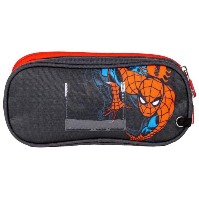 Trousse Scolaire 2 Compartiments Avengers - Multicolore - 22 - 5x8x10 Cm - 100% Polyester - Fermeture -clair - Motif Hulk - Spiderm