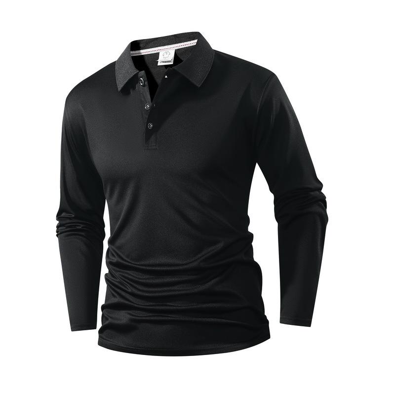 Spring, Autumn and Winter New Polo Shirt Men's Lapel Long Sleeve T-Shirt Top Business Casual