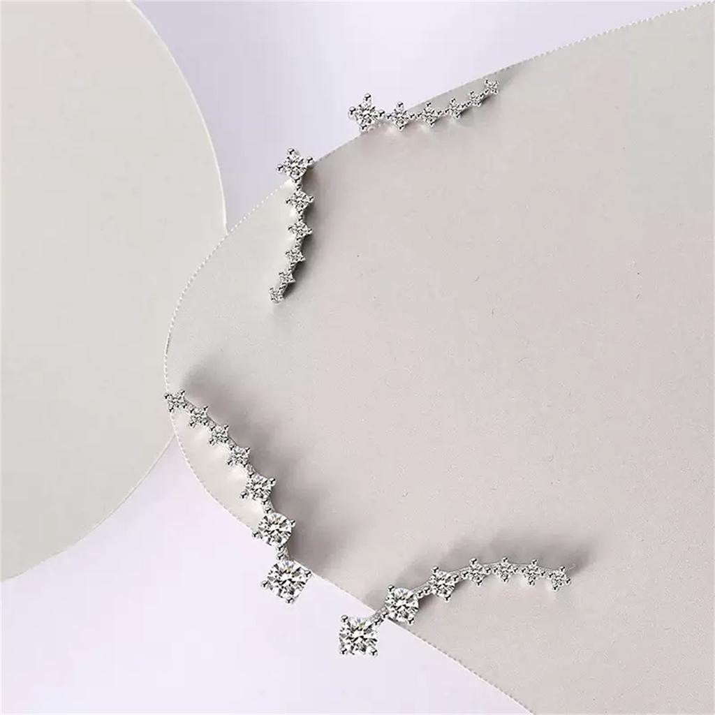 Vewant Hochwertige Ohrringe Piercing Rhodiumbeschichtet Klassisch Funkelnd Piercing Ohr-Crawler Climber Ohrringe Damen