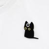 Yangyizhi 2/3Pcs Brooch Pin, Black Cat Design Lapel Decorative Badge with Standard Safety Versatile for Clothing Bags Hats Shoes