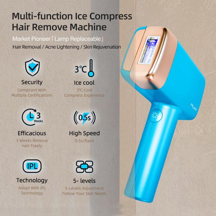 Pulsed Light Epilator Ice Cooling Ipl Hair Removal 1500000 Flashes Replaceable Lamps Laser Epilator Device