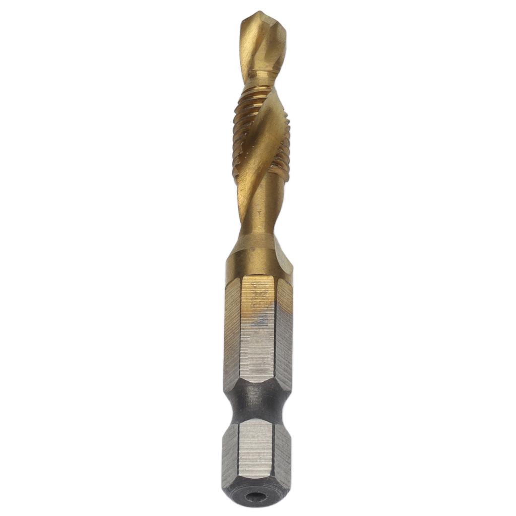 Tap Drill Bits Hex Shank Titanium Coated Metric Screw Combination Tapping Bit for WoodM6