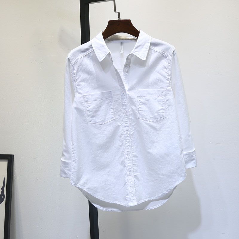 

Базовый стиль Темперамент Дикий Корейский Рубашка с длинным рукавом Белая White One size(45.00 kg-72.50 kg)