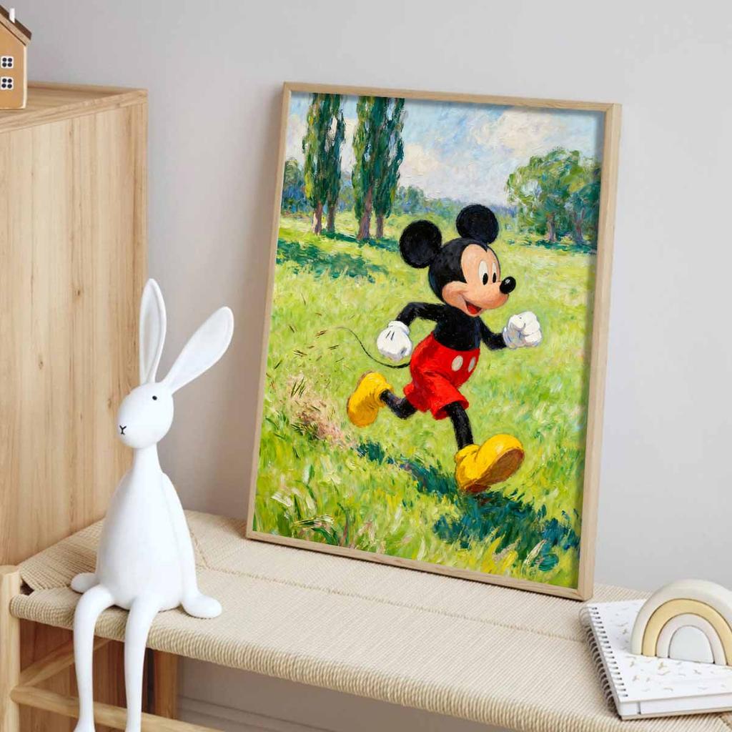 Disney diamond painting kit of running Mickey Mouse for living room, bedroom, study and other interior space decoration