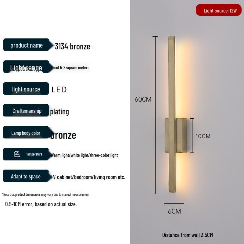 2025 Minimalist Long Strip Wall Lamp for Bedroom, Living Room, Staircase, or TV Background