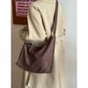 Korean retro matte suede large-capacity tote bag women's 2025 new high-end lazy shoulder messenger bag