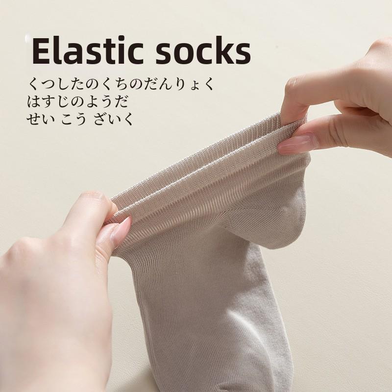 5 Pairs of Men's Summer Thin Style All Match Pure Color Antibacterial Breathable Pure Cotton Short Boat Socks