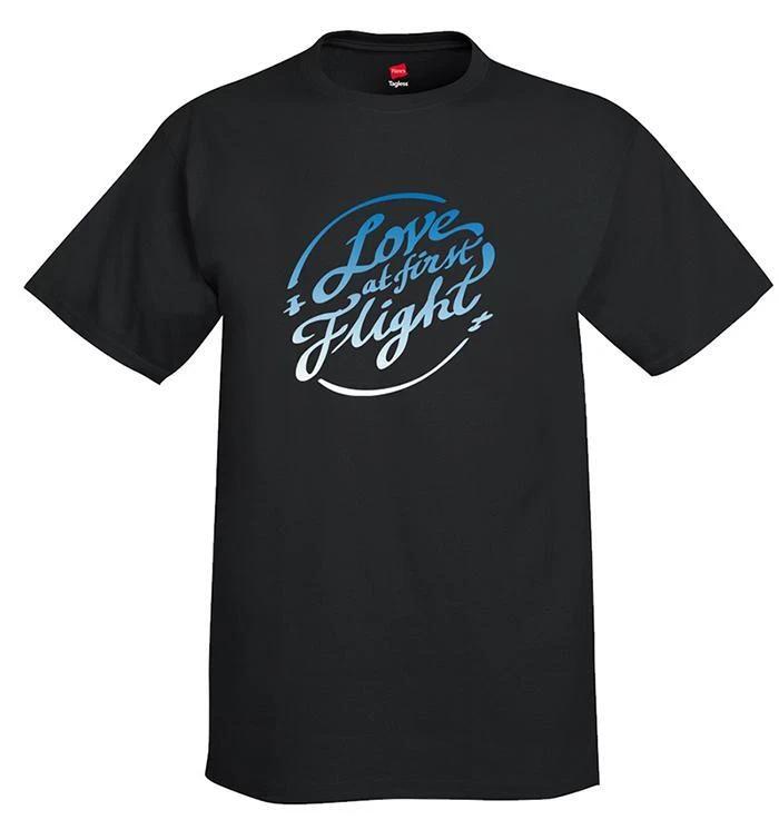 Love at First Flight Aviation Airplane T-Shirt 4XL