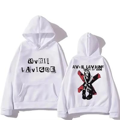 Avril Lavigne Hoodie Long-sleeved Harajuku Comfortable Sweatshirts with Hooded Grunge Fleece Clothing Ropa Mujer Punk
