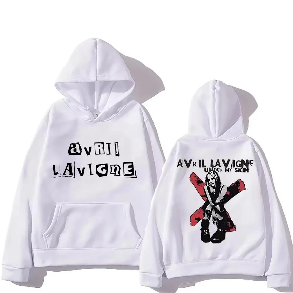 Avril Lavigne Hoodie Long-sleeved Harajuku Comfortable Sweatshirts with Hooded Grunge Fleece Clothing Ropa Mujer