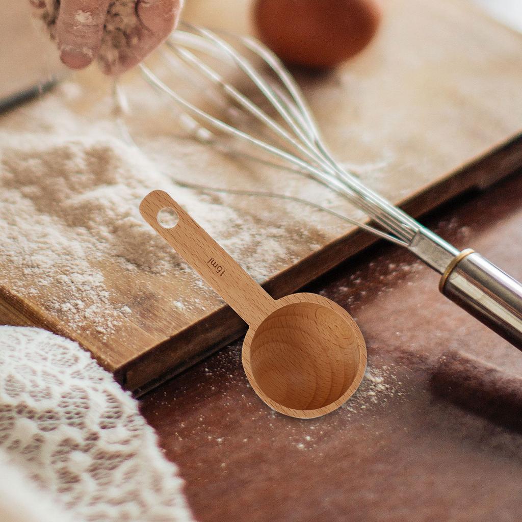 Wooden Measuring Spoon Coffee Bean Scoop Kitchen Tool Powder Condiment Simple Practical Long Lasting Home