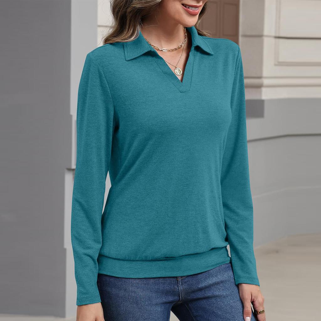 Women's Solid-color Fashionable Long-sleeved Top