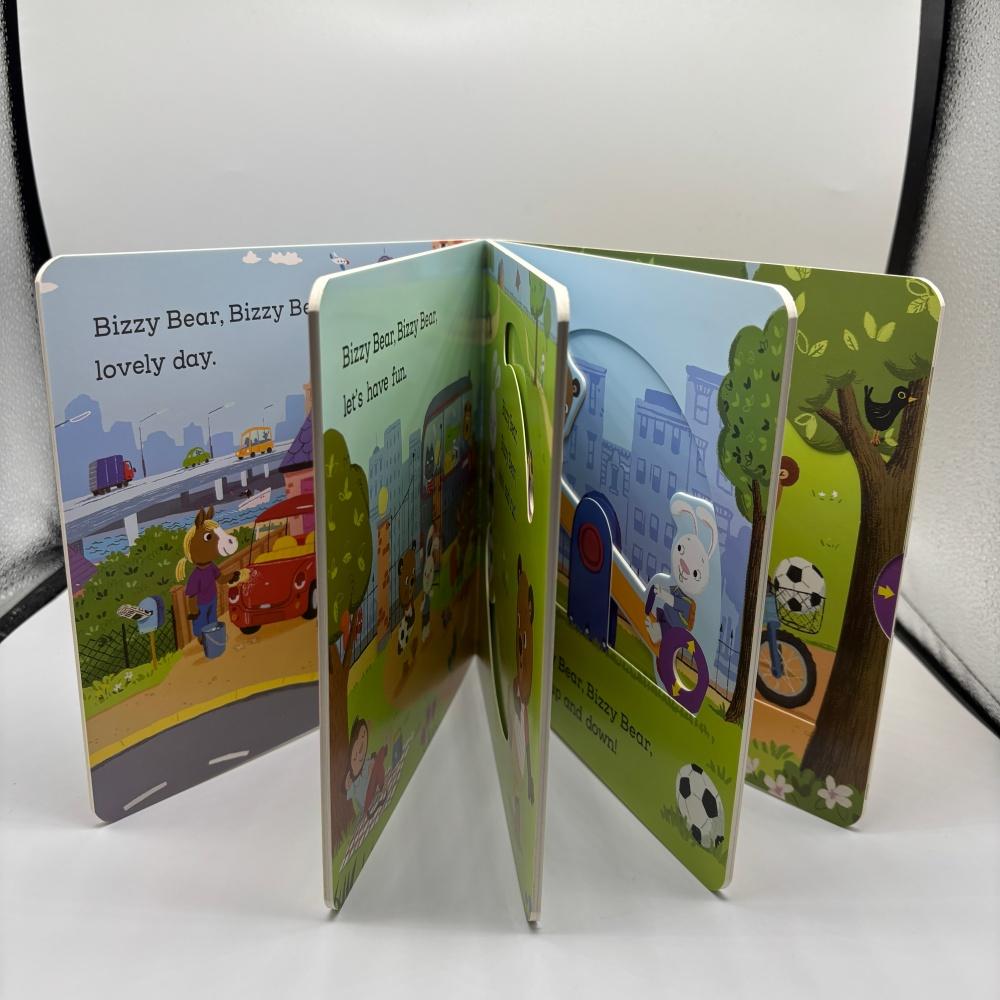 Pull & Push Durable Busy Learning material Cardboard, Foldable Inner Pages, Family Reading story time, Cognitive Enlightenment, Language Development