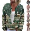 Cardigan tricoté à manches longues imprimé mode femme veste boutonnée