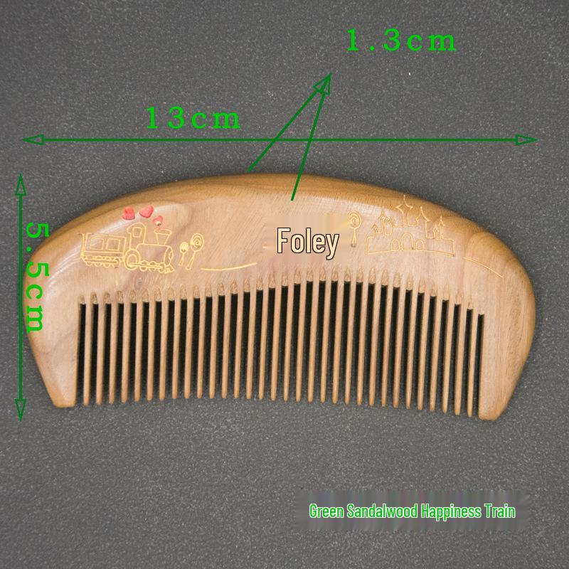 Black Gold and Golden Silk Sandalwood Fine-Tooth Comb, 13cm, Unisex Hair Care Gift