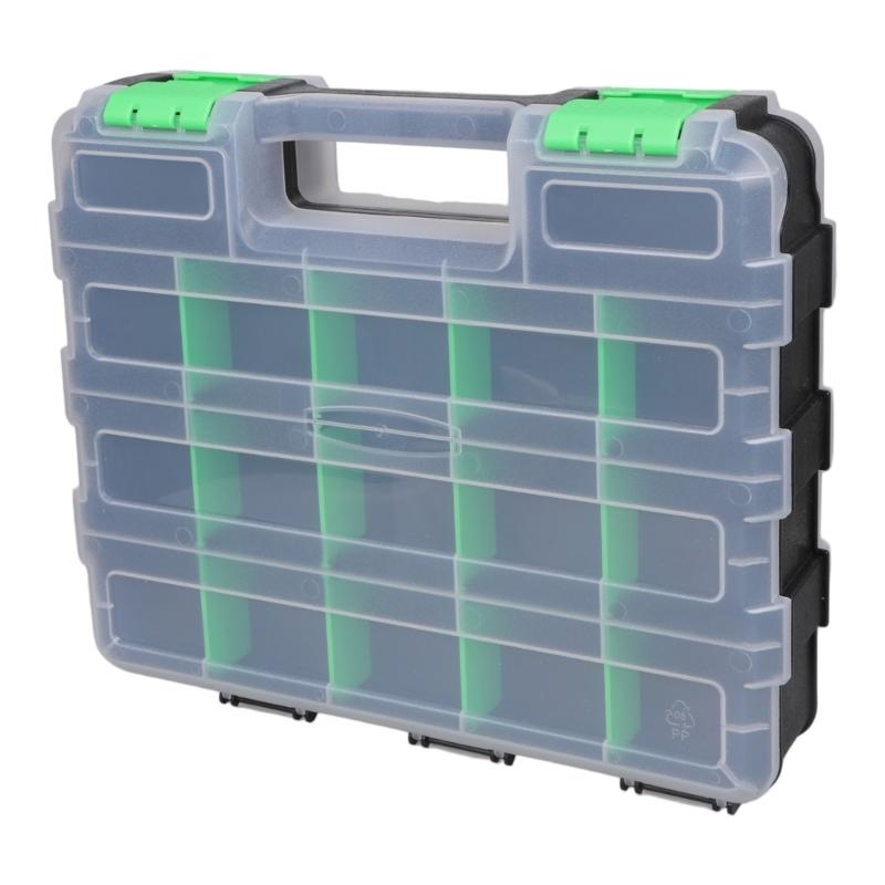 Transparent Plastic Tool Organizer Box Adjustable Compartment Secure Lock Ergonomic Handle for Hardware Accessories