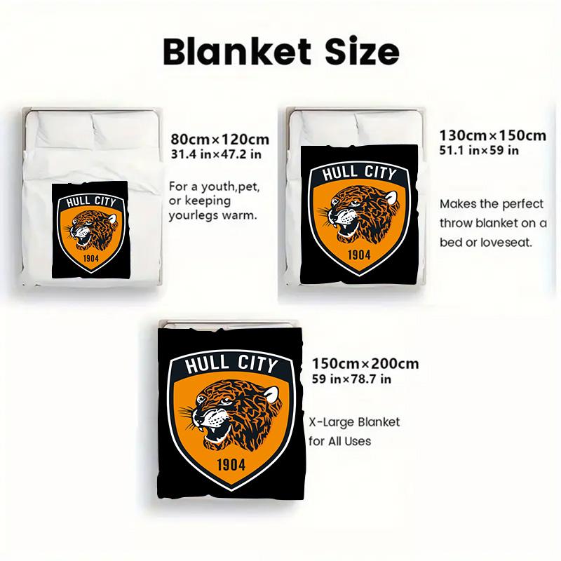 Hull City Pattern Flannel Blanket High quality All Seasons Warmth and Comfort Perfect for Christmas Gifts.