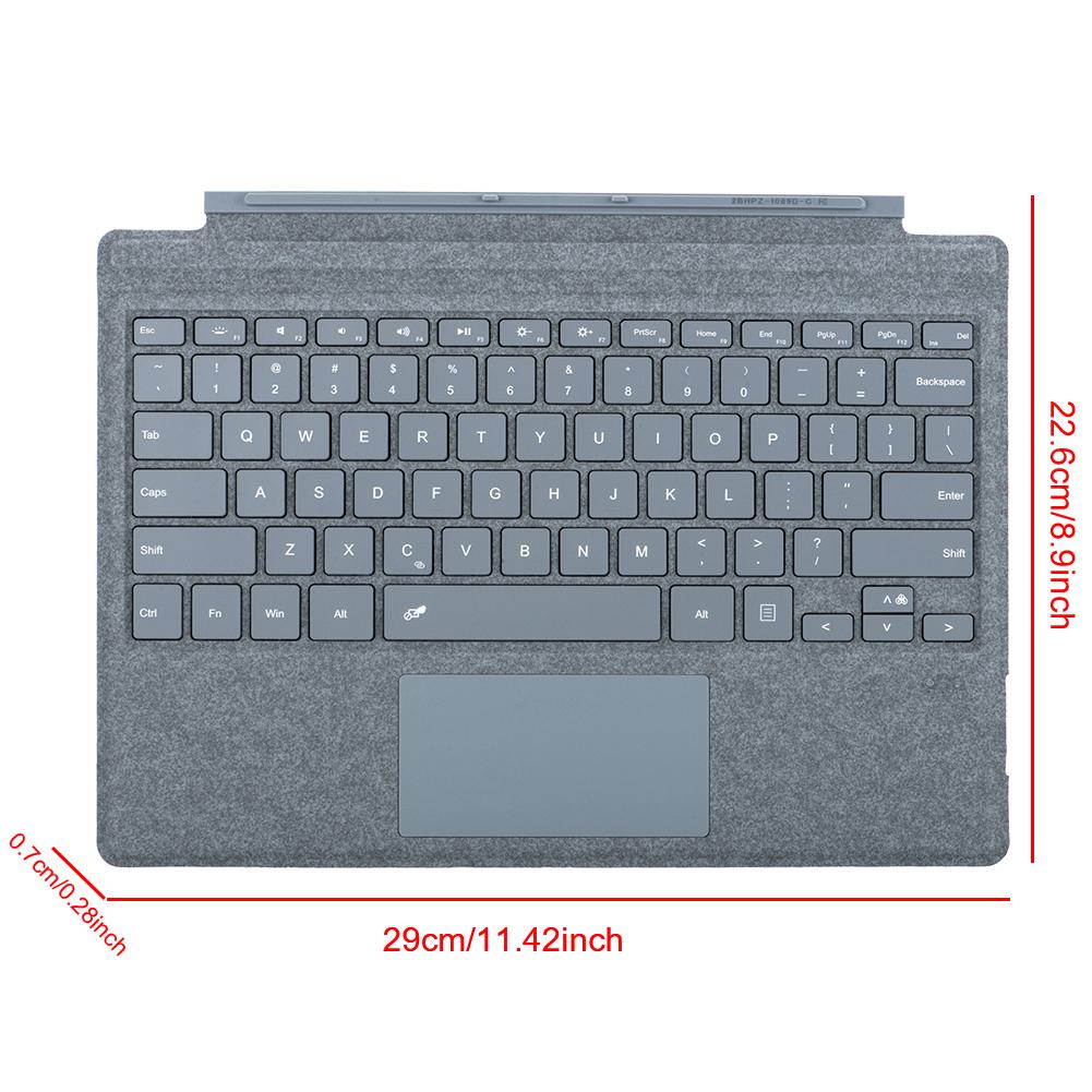 Portable Wireless Keyboard 7 Colors Backlight Bluetooth-Compatible Type Cover Keyboard Magnetic for Surface Pro 3/4/5/6/7/7 Plus