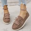 Spring New Fashion Round Head Foot Shoes Flat Casual Large Size Women's Shallow Mouth Bow Doudou Shoes