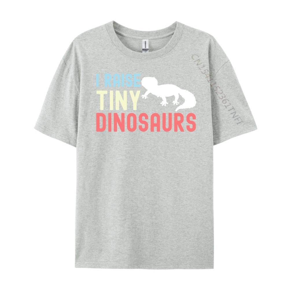 I Raise Tiny Dinosaurs Funny Leopard Gecko Mom Dad Reptile Green And White Graphic T Shirt SKINFRIENDLY Mens Shirt Hip Hop