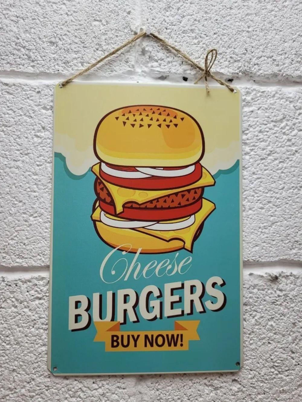 Metal Sign Fast Food Wall Art Vintage Poster Retro Decor
