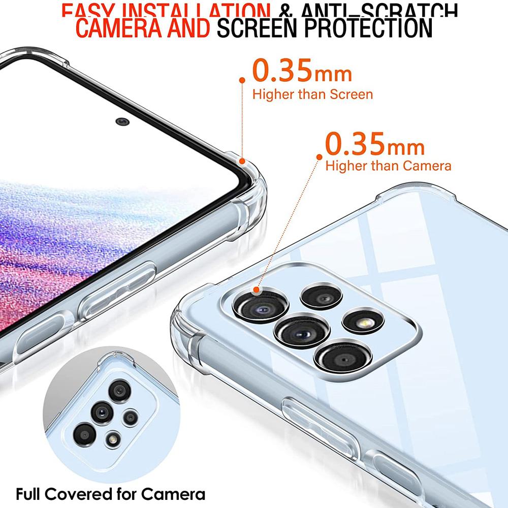 Silný nárazuvzdorný silikonový průhledný kryt na telefon pro Samsung Galaxy A53 5G A23 4G A05 A15 4G A25 A35 A55 5G Ochranný zadní kryt