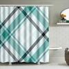 Modern Blue White Plaid Bath Shower Curtain Home Decor With Rod Pocket Bathroom Accessory For Kids Room Decoration In Blue White
