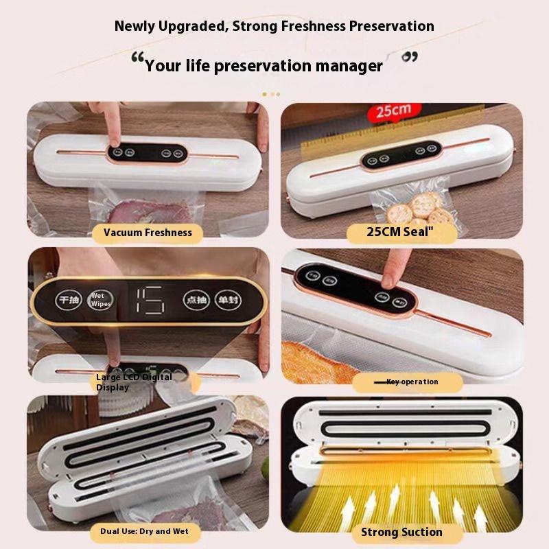 Vacuum Sealing Machine Automatic Vacuum Machine Sealing and Fresh-keeping Packaging Household Vacuum Sealing Machine