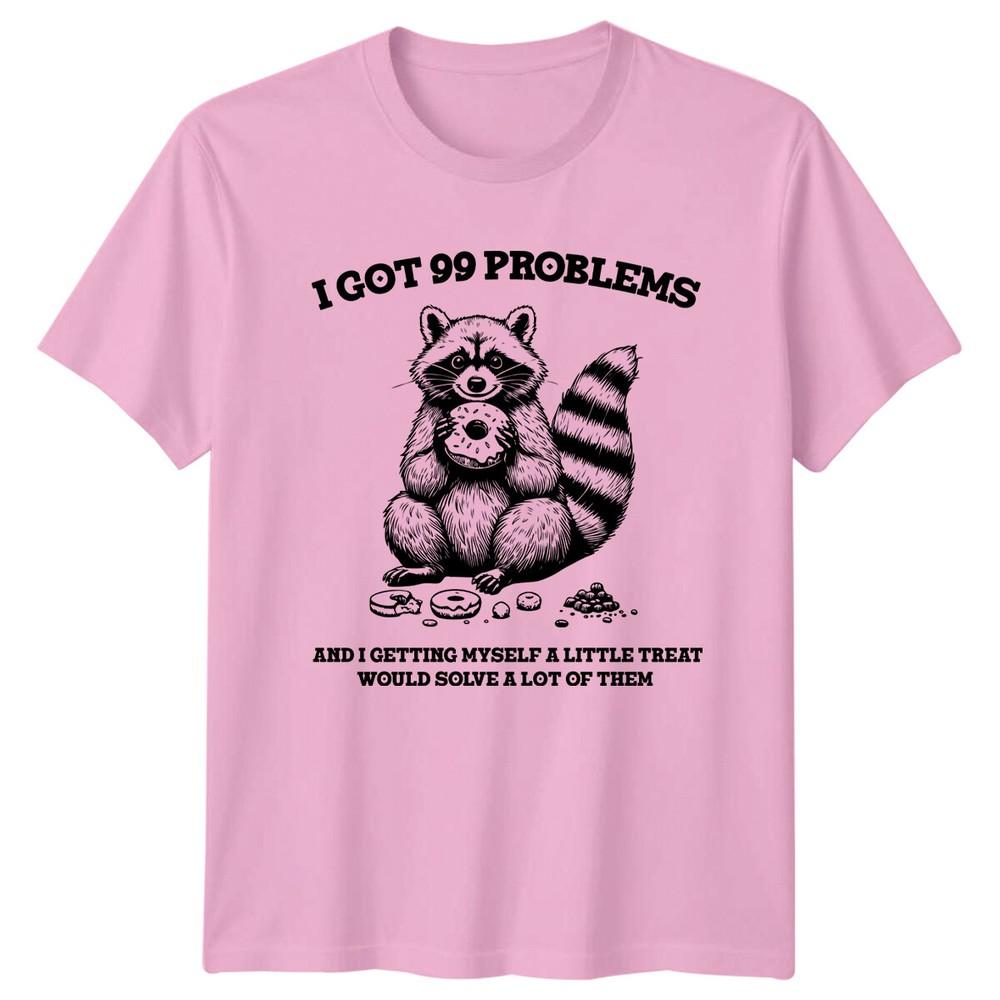 Raccoon I Got 99 Problems Treat Solve Funny Pun Animal TShirt